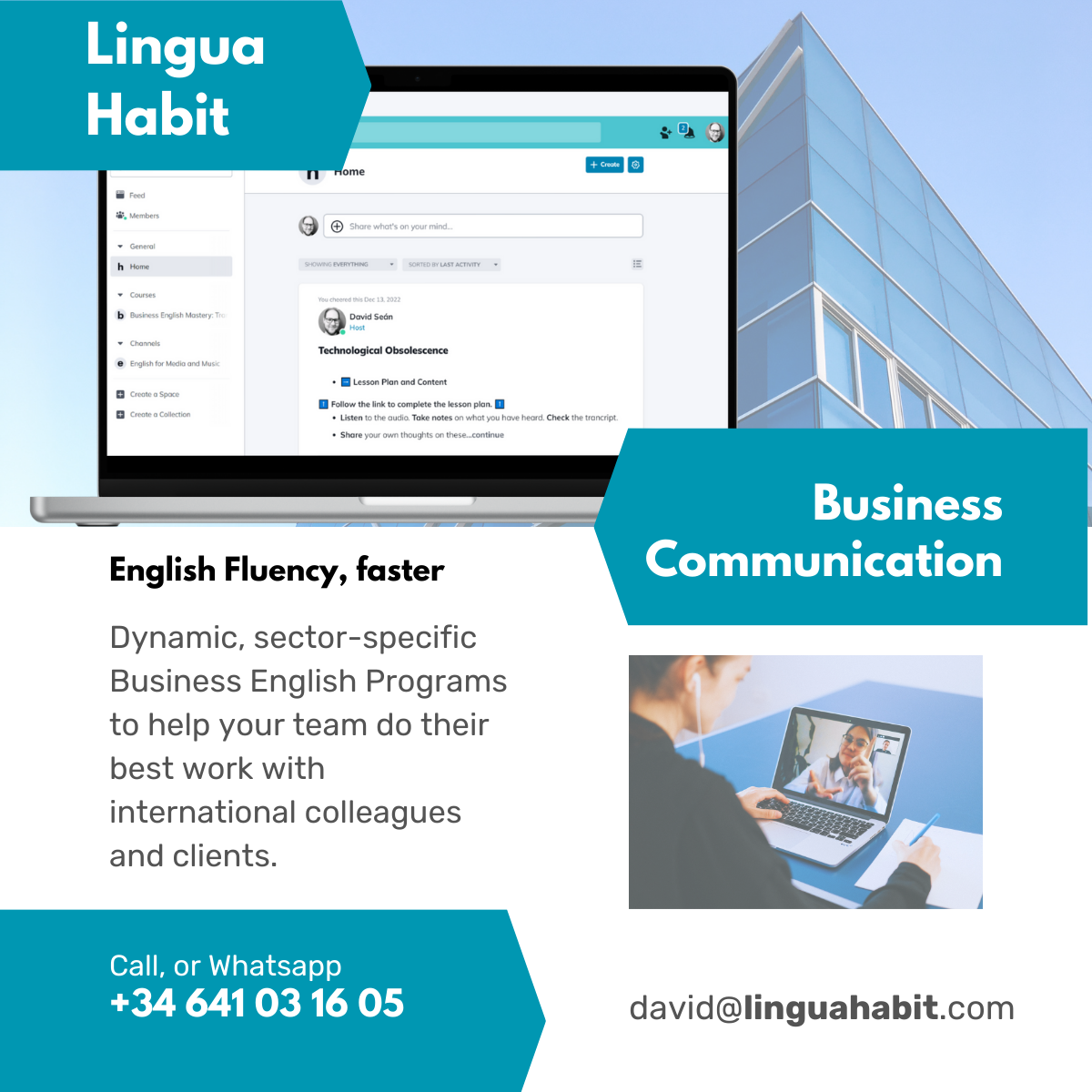 Lingua Habit B2B. Do your best work with international colleagues and clients.